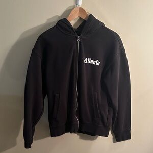 Black Atlanta Zip-Up Hoodie